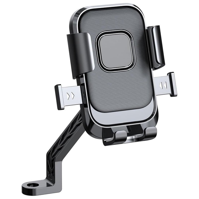 Glangeh Bike Mobile Stand | Universal Handlebar/Mirror Mount Phone Holder for Bikes & Scooters | 360° Rotatable & Shock-Absorbent Clamp | Fits 4.7″-7.2″ Smartphones (Black) - Image 2