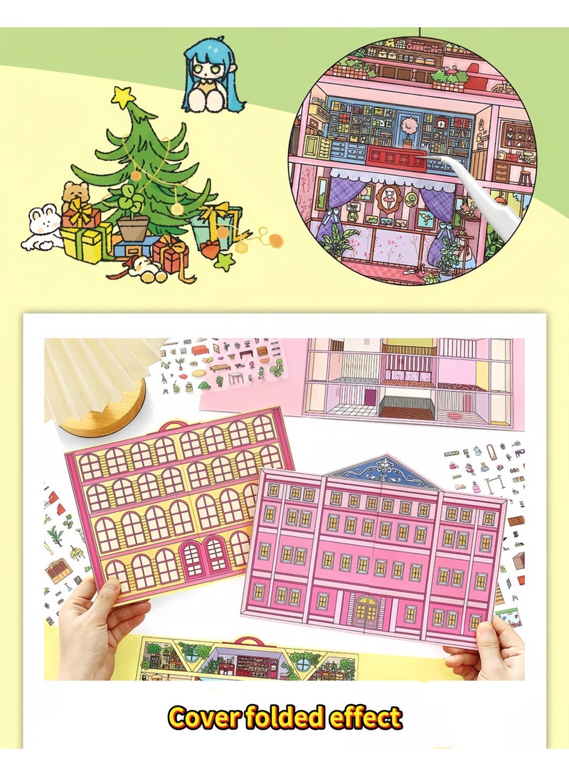 HOLA DIY 3D House Diorama Sticker Set | 2.5D Large-Scale Scene Decals | Creative Scrapbook Toy Model - Image 2