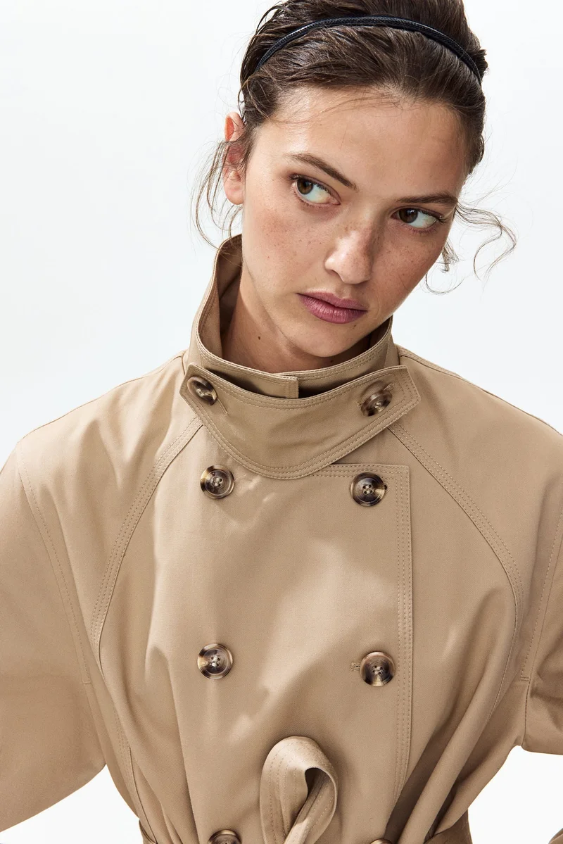 H&M  Funnel-collar trench coat for Women | Best Price UAE
