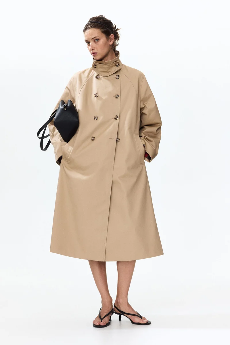 H&M  Funnel-collar trench coat for Women | Best Price UAE