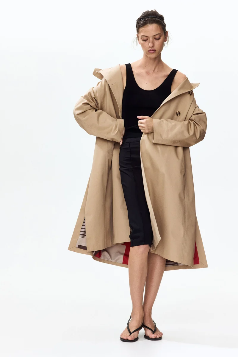 H&M  Funnel-collar trench coat for Women | Best Price UAE