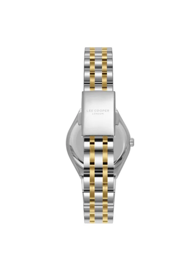 لي كوبر Women's Analog Display Watch With Silver/Gold Metal Strap - LC08132.220