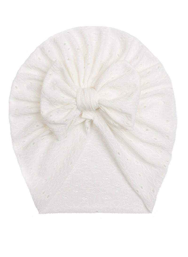 Generic 6 Pcs Big Bow Turban Beanie Caps Mesh Newborn Baby Toddler Solid Knot Hats  - Image 3