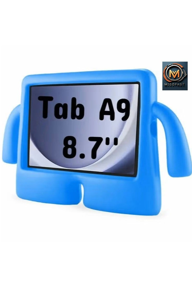 MIGOFAST Kids Case for Galaxy Tab A9 Shockproof Cover with Handle Stand Lightweight Kids Friendly Protective Case for Galaxy Tab A9 2023 SM-X110 -Blue