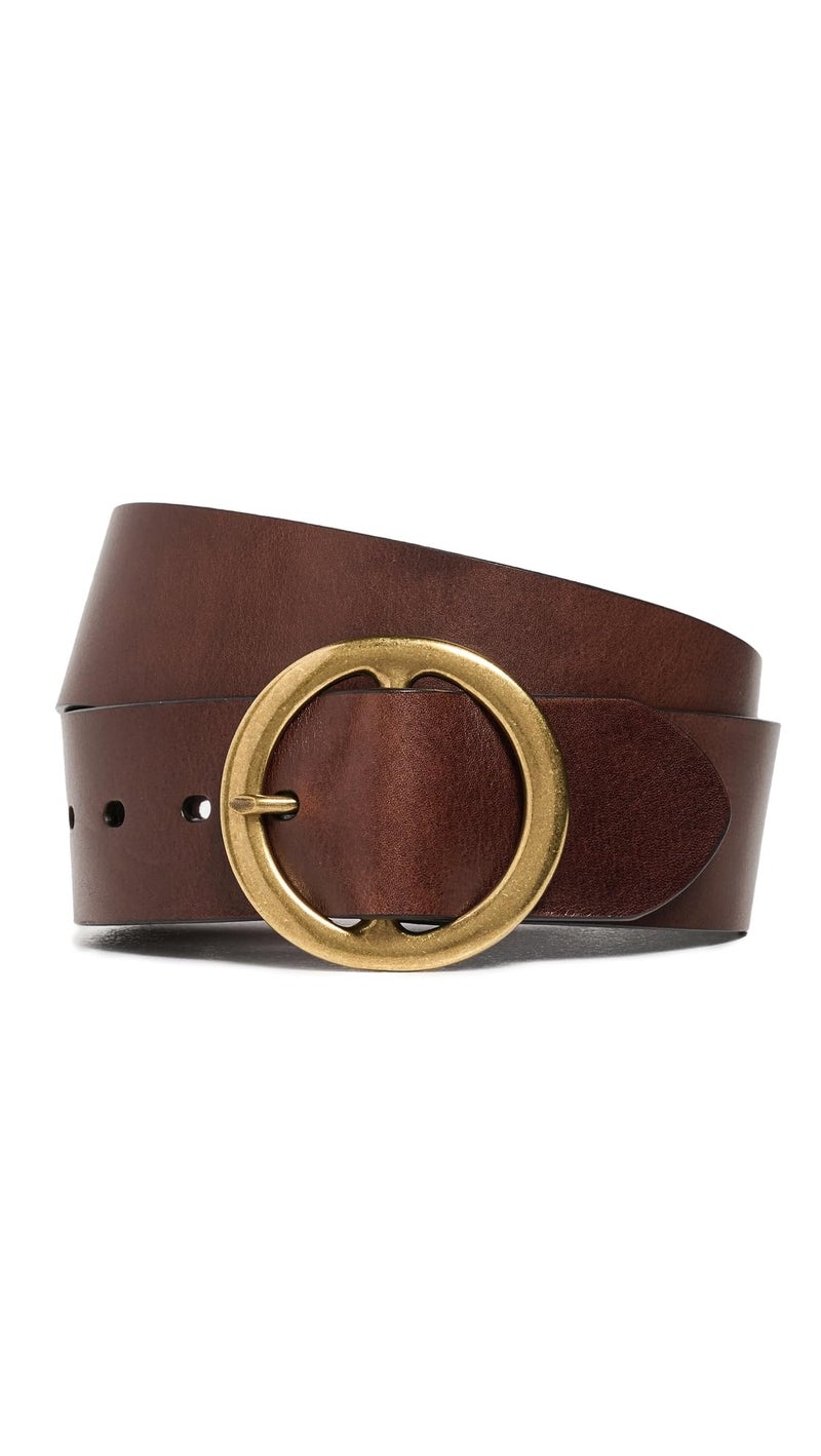 Made Well Madewell Women's Round Circle Belt, Espresso Bean Leather, Brown, X-Small - Image 1