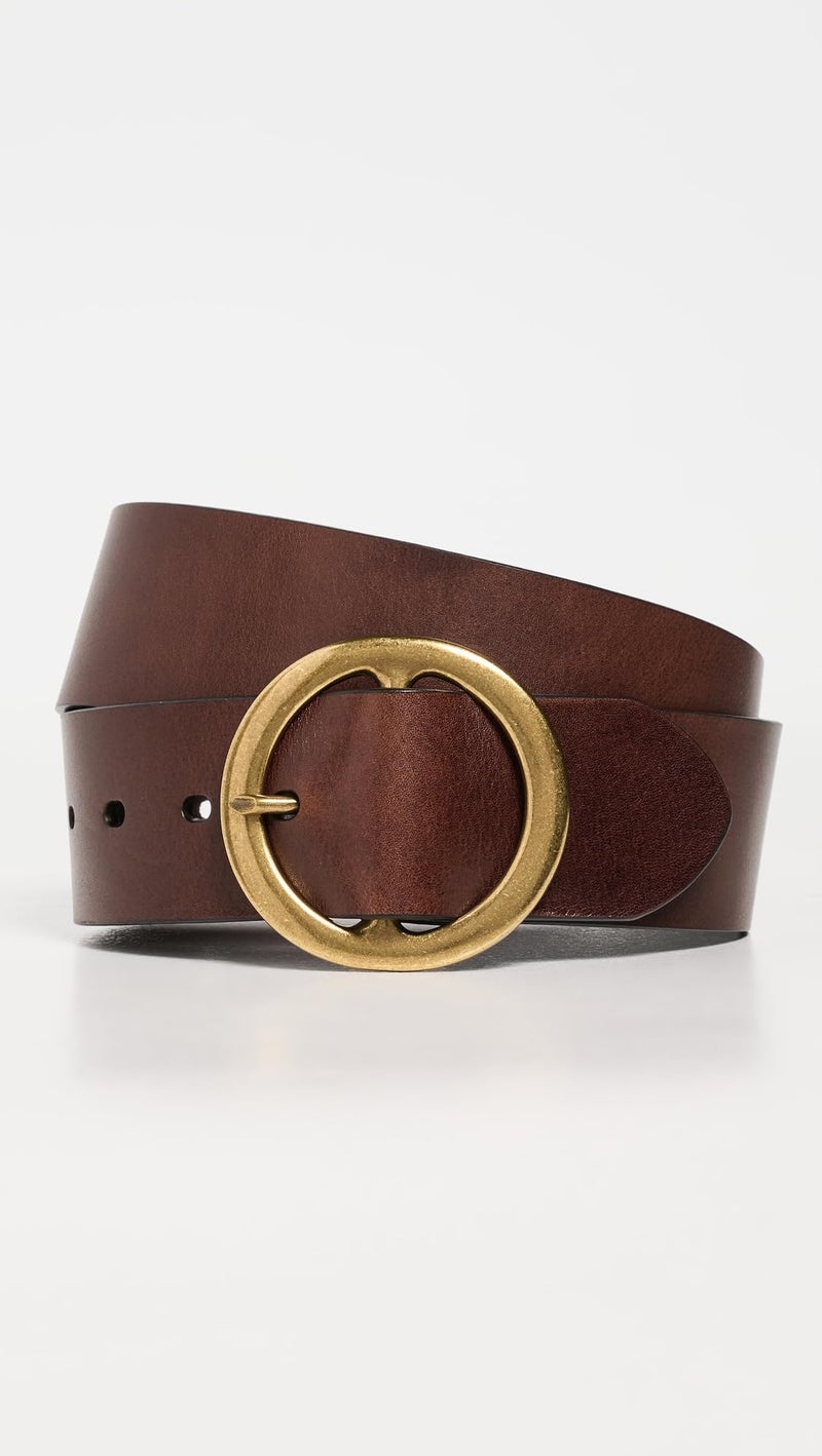 Made Well Madewell Women's Round Circle Belt, Espresso Bean Leather, Brown, X-Small - Image 2