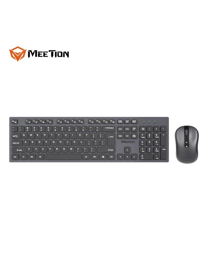 Meetion مجموعة لوحة المفاتيح والفأرة اللاسلكية الصامتة Meetion CW216 - كتابة صامتة بتقنية 2.4GHz - Image 1