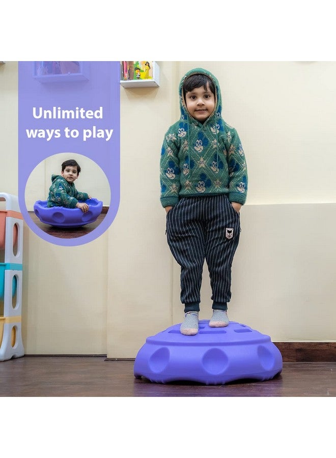 OK-Play قرص التوازن OK PLAY للأطفال | لوح توازن | مع صوت فرقعة | لعبة لياقة للأطفال | دوران 360 درجة | قرص متأرجح | متسلق | ألعاب داخلية وخارجية | متوسط | 2 سنوات وما فوق | بنفسجي - Image 3