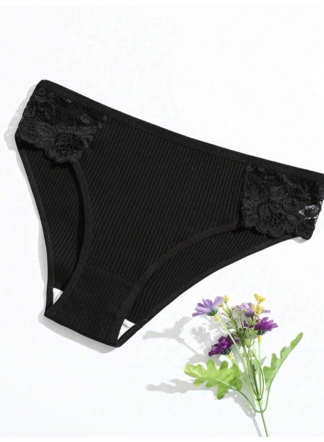 ShebSheb 5-Pack Underwear for Women Lace Silky Seamless No Show Undies Low Rise High cut Bikini Hipster Cheeky Panties  - Image 2