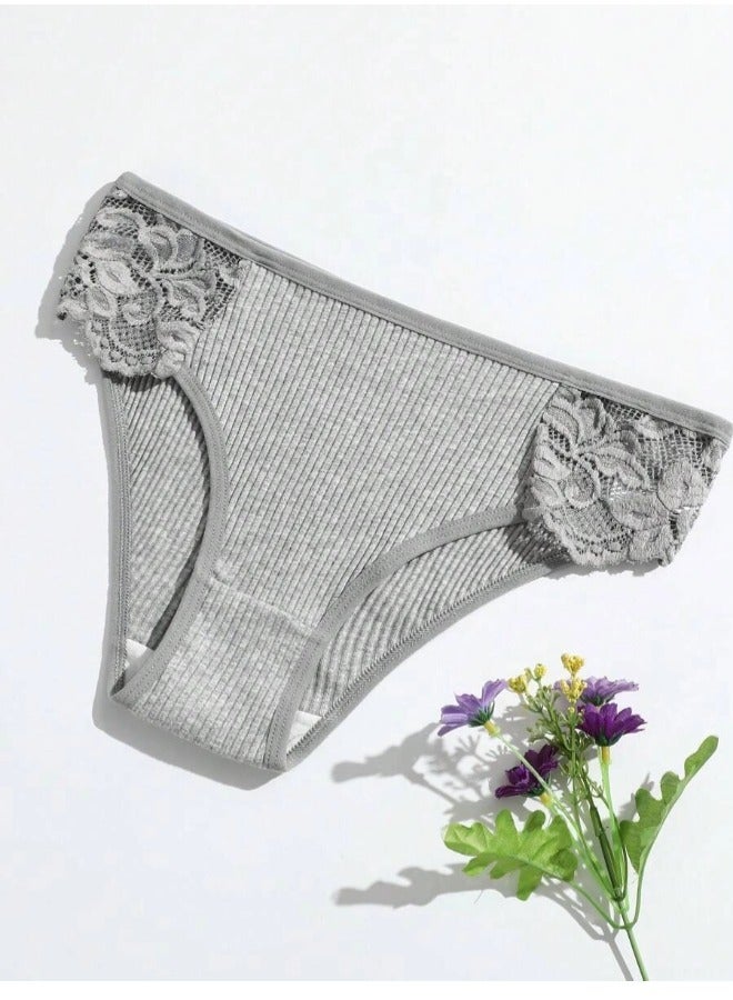 ShebSheb 5-Pack Underwear for Women Lace Silky Seamless No Show Undies Low Rise High cut Bikini Hipster Cheeky Panties  - Image 4