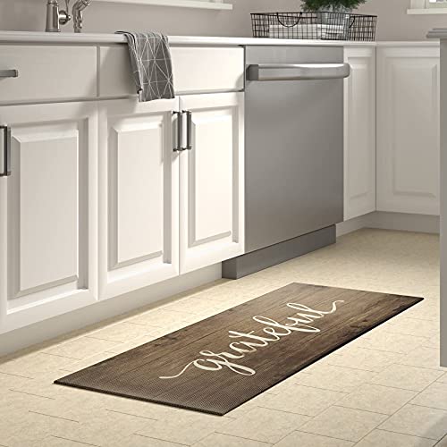 J&V TEXTILES Anti Fatigue Kitchen Mat for Floor, Embossed Themed Cushioned Kitchen Runner Rug Mat, Non Slip, Easy Wipe Clean, 1/2 Inch Thick (20x39 inches, Grateful) - Image 2