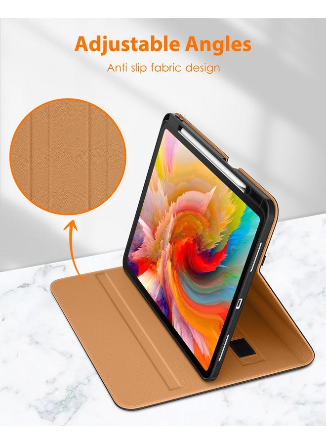 DTTO for iPad Pro 13 inch Case (M4) 2024, Premium Leather Business Folio Stand Cover with Pencil Holder - Auto Wake/Sleep and Multiple Viewing Angles, Built in Hand Strap & Pocket, Black - Image 4