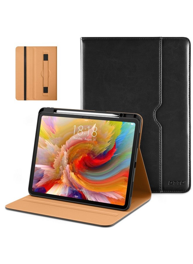 DTTO for iPad Pro 13 inch Case (M4) 2024, Premium Leather Business Folio Stand Cover with Pencil Holder - Auto Wake/Sleep and Multiple Viewing Angles, Built in Hand Strap & Pocket, Black - Image 1