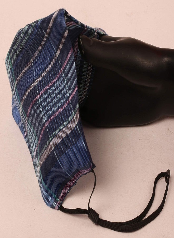 Touchstone Cotton Adjustable filter pocket 3 layer anti-pollution smog smoke cold & cough protective face mask reusable washable for men, women (Pack of 3). Shades of Blue - Image 5