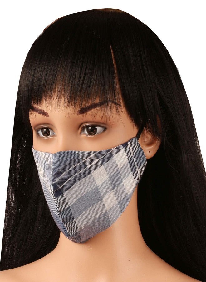 Touchstone Cotton Adjustable filter pocket 3 layer anti-pollution smog smoke cold & cough protective face mask reusable washable for men, women (Pack of 3). Shades of Blue - Image 2