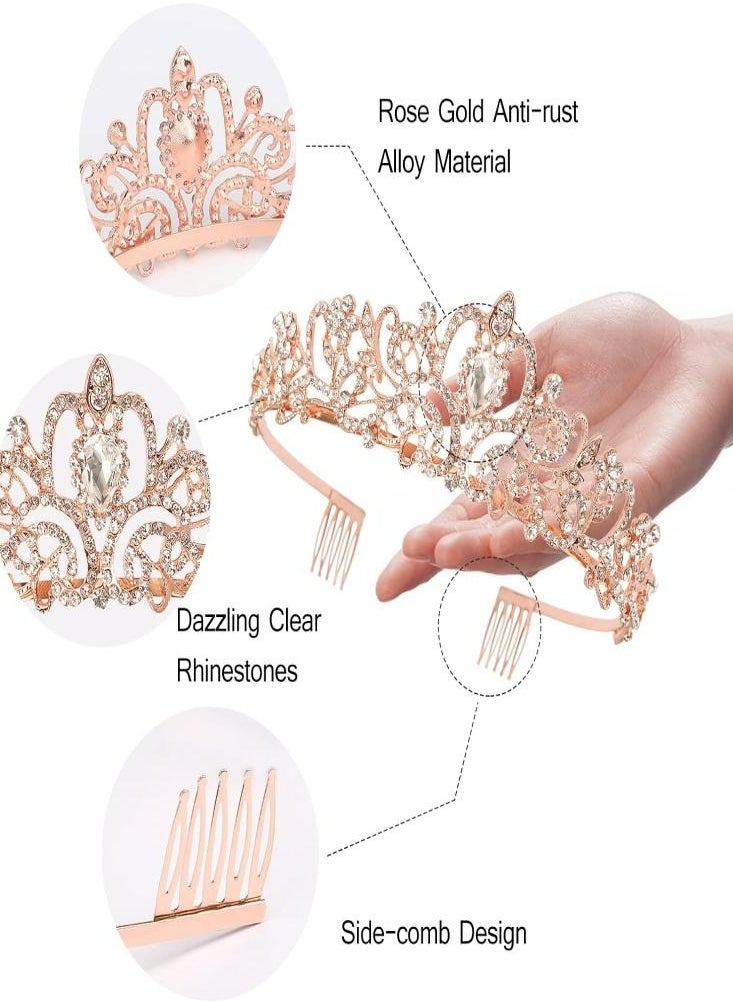 Single Party Bride to Be Rose Gold Tinsel Fabric Crown Set with Bridal Veil and Sash - pzsku/ZC407577C4240096CB372Z/45/_/1703152329/83ab71d9-937e-4ae9-815c-417ded922330