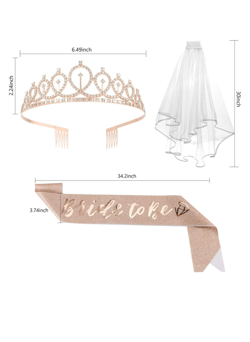 Single Party Bride to Be Rose Gold Tinsel Fabric Crown Set with Bridal Veil and Sash - pzsku/ZC407577C4240096CB372Z/45/_/1706694006/b2a3c1b6-ebc9-4897-9f71-7c6ecfbc1fbe