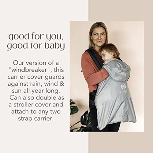 MiaMily Universal Summer Cover for Wind and Rain, with Hood, Universal, Waterproof and Windproof Baby Carrier Cover, Grey - Image 2