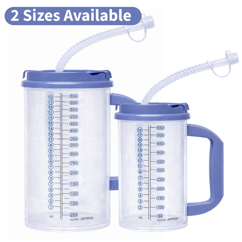 Vakly Hospital Carafe Insulated Double-Walled Water Tracking Bottle 18 oz â€“ Refillable Hot & Cold Bottle with Flexible Straw and Pouring/Sipping Spout for Bedside or Patient Care - Image 5