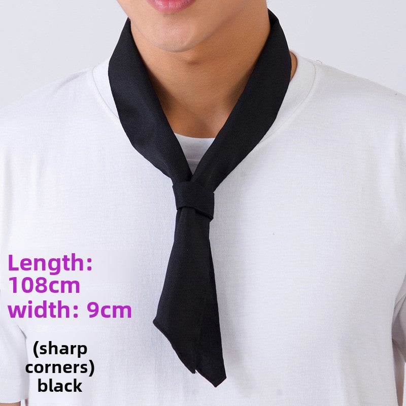 Chef Neck Scarf Sweat Towel Accessories "Black" sharp angle 