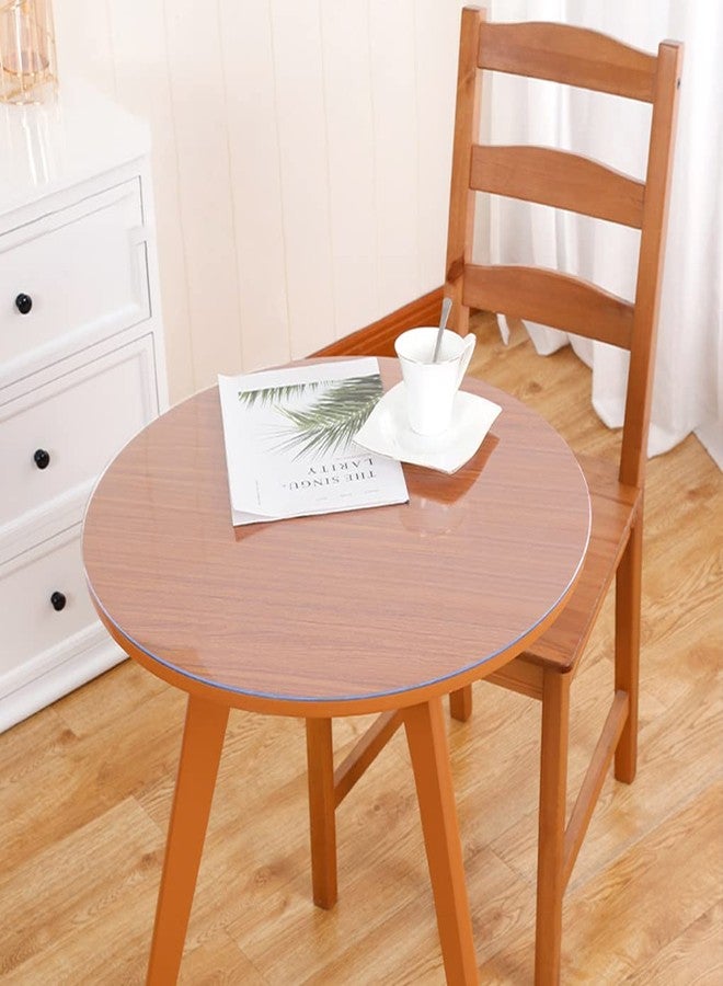 WingCanto 44 Inches Round Clear Plastic Cover Dining Table Protector PVC Vinyl Round Tablecloth Wooden Furniture Topper Transparent Tabletop Cloth Pad Vinyl Waterproof Desk Cover for Coffee End Table - Image 3