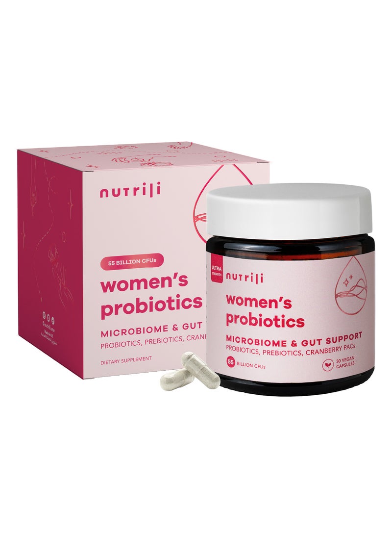 nutrili Nutrili Women Probiotics | For Women with Prebiotics, Cranberry & D-Manose | Digestion, Vaginal & pH Balance  - Image 1