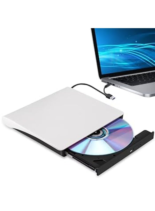 External CD/DVD Drive – USB 3.0 Portable DVD Writer and Reader – Compatible with Laptops and Desktops