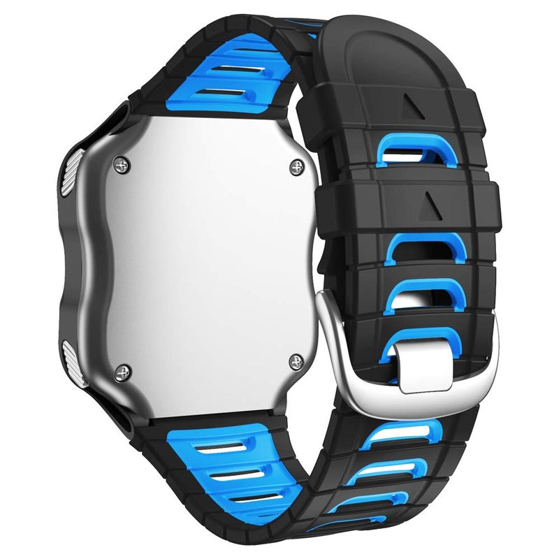 ANCOOL Compatible with Garmin Forerunner 920XT Bands Soft Sport Watch Band Replacement for Forerunner 920XT Smartwatch, Black/Blue - Image 3