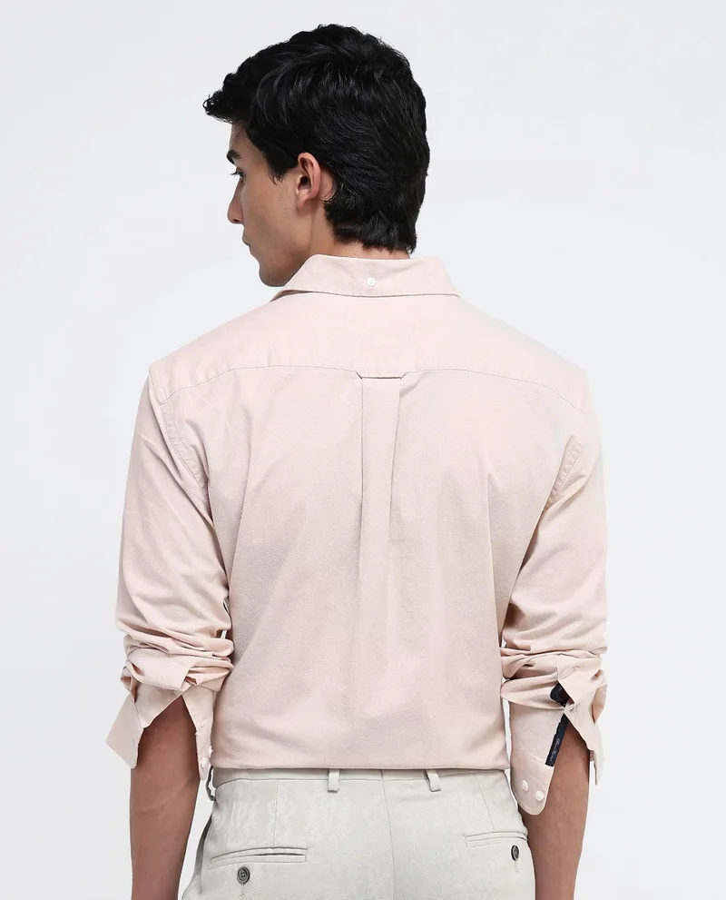 Rare Rabbit Men's Plain Formal Shirt With Embroidered Logo
