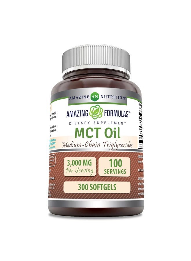 Amazing Nutrition Amazing Formulas MCT Oil Supplement | 1000 Mg per Serving | Softgels | Non-GMO | Gluten-Free | Made in USA (1 Pack, 300 Count) - Image 1