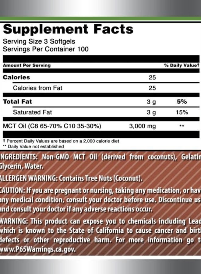 Amazing Nutrition Amazing Formulas MCT Oil Supplement | 1000 Mg per Serving | Softgels | Non-GMO | Gluten-Free | Made in USA (1 Pack, 300 Count) - Image 4