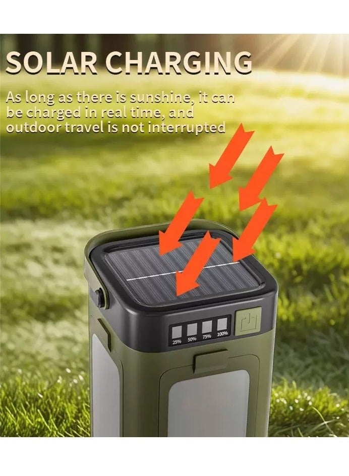 Bukela Waterproof Led Camping Lantern IPX4 with Solar Panel and Type-C Charging, Power Bank Function,Ideal for Power Outages, Outdoor Activities, and Flashlight Needs - Image 2