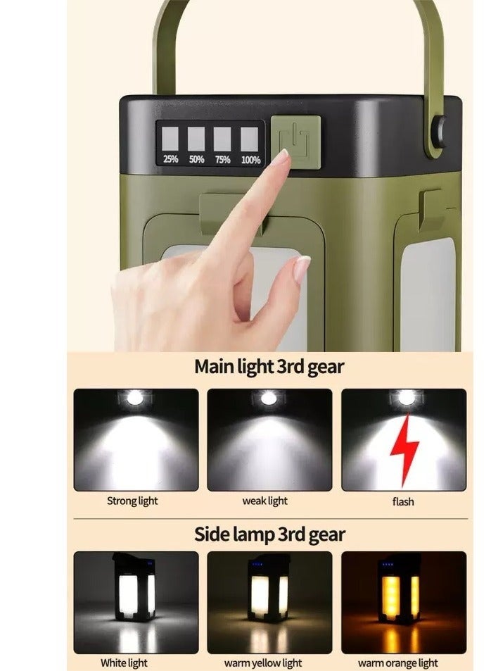 Bukela Waterproof Led Camping Lantern IPX4 with Solar Panel and Type-C Charging, Power Bank Function,Ideal for Power Outages, Outdoor Activities, and Flashlight Needs - Image 5