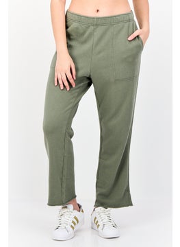 Aerie Women Regular Fit Solid Sweatpants, Olive  - Image 1