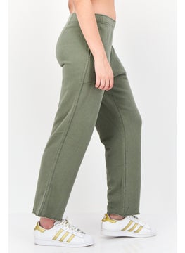Aerie Women Regular Fit Solid Sweatpants, Olive  - Image 2