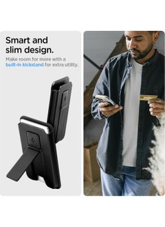 Spigen Smart Fold 2 MagFit Magnetic MagSafe Wallet 3 Card Holder Case with Kickstand Compatible with iPhone 15 / 14/13/12 Series - Black  - Image 4