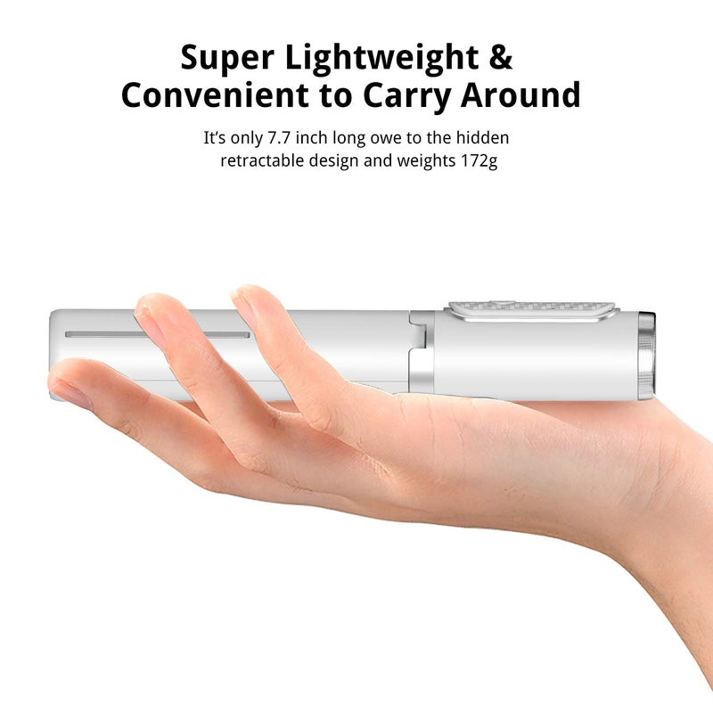 ATUMTEK Selfie Stick Tripod, 3-in-1 Extendable Aluminum Phone Tripod with Detachable Bluetooth Remote, Compatible with iPhone 17/16/15/14/13/12/11/11 Pro/XS Max/XR and Samsung Smartphones, White - Image 5