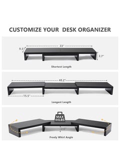 حامل شاشة مزدوج - طول وزاوية قابلان للتعديل ، حامل شاشة كمبيوتر مع فتحتين ، منظم سطح المكتب ، حامل شاشة للكمبيوتر / الكمبيوتر / الكمبيوتر المحمول أسود - pzsku/ZC407C0A7F0C0F6A01061Z/45/_/1695796021/247662ee-f038-4708-b73c-4bf6cd0c0ab4