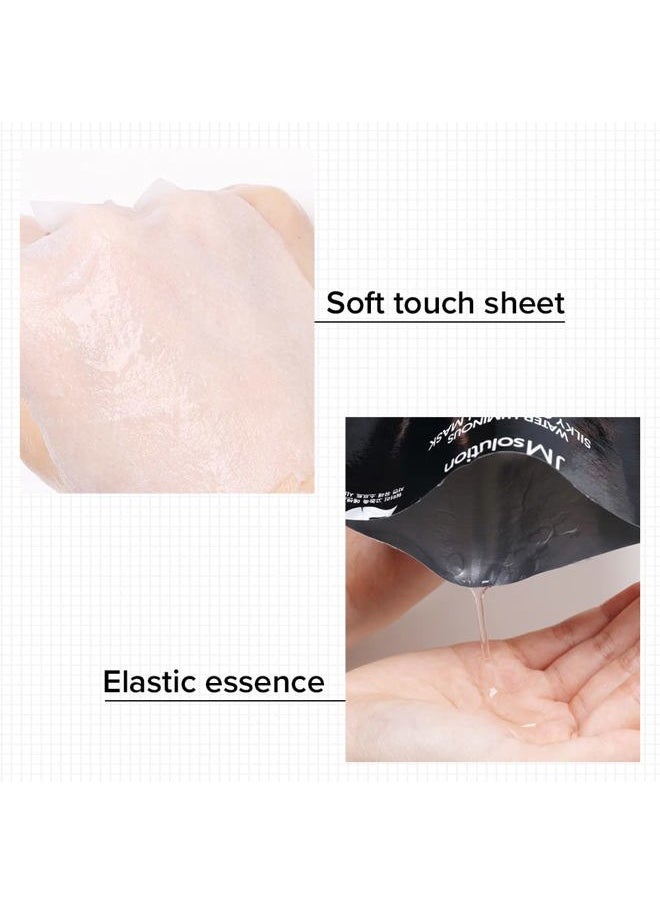 JMsolution Water Luminuous Silky Cocoon Black Mask - Korean Skincare Facial Mask - Silkworm extract amino acid -Nutrition and Moisturization Synergy - 10 sheets for a sensitive skin  - Image 3