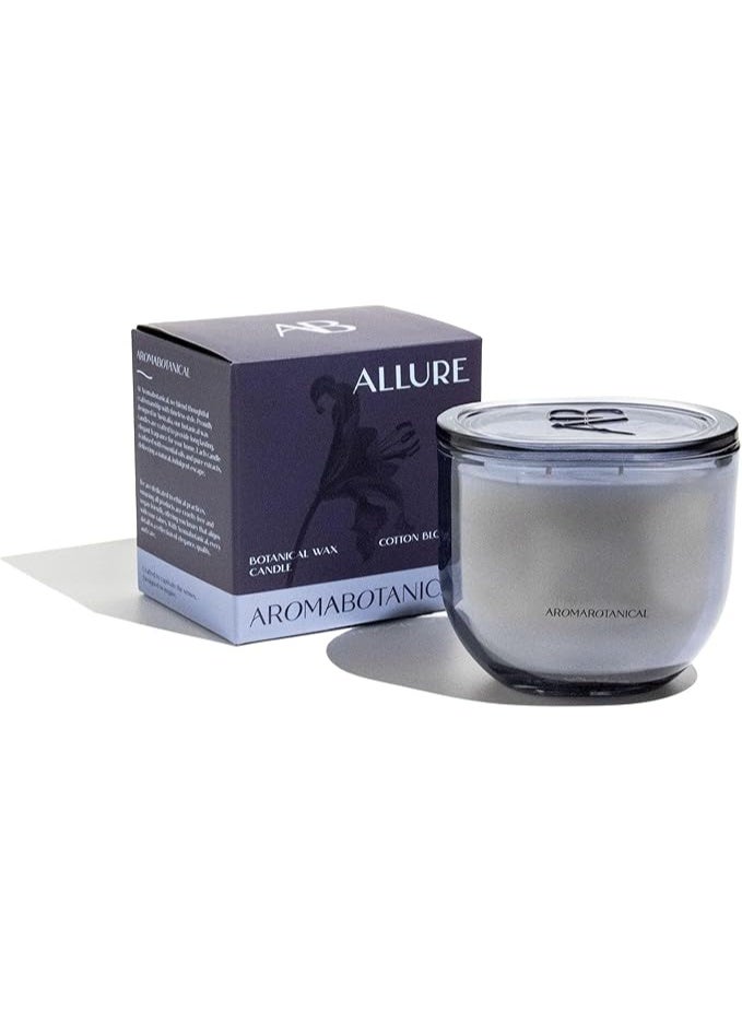 ALLURE Jar Candle 400g | Cotton Blossom & Lily Scented Candle | Botanical Wax Aromatherapy Candle | Long Lasting Clean Burn | Luxury Home Fragrance Gift for Living Room - Image 1