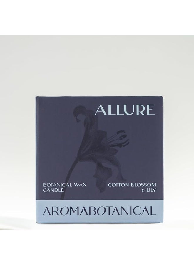 ALLURE Jar Candle 400g | Cotton Blossom & Lily Scented Candle | Botanical Wax Aromatherapy Candle | Long Lasting Clean Burn | Luxury Home Fragrance Gift for Living Room - Image 3
