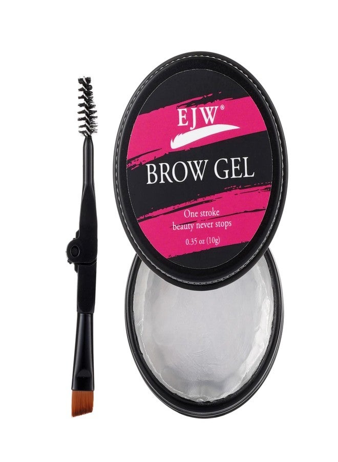 EJW Clear Eyebrow Gel Styling Wax with Dual-Ended Brush, Long Lasting Strong Hold Brow Glue for Fluffy Feathered Look, Transparent Waterproof Brow Soap Lamination Gel, Non-Flaky & Quick Drying - Image 1