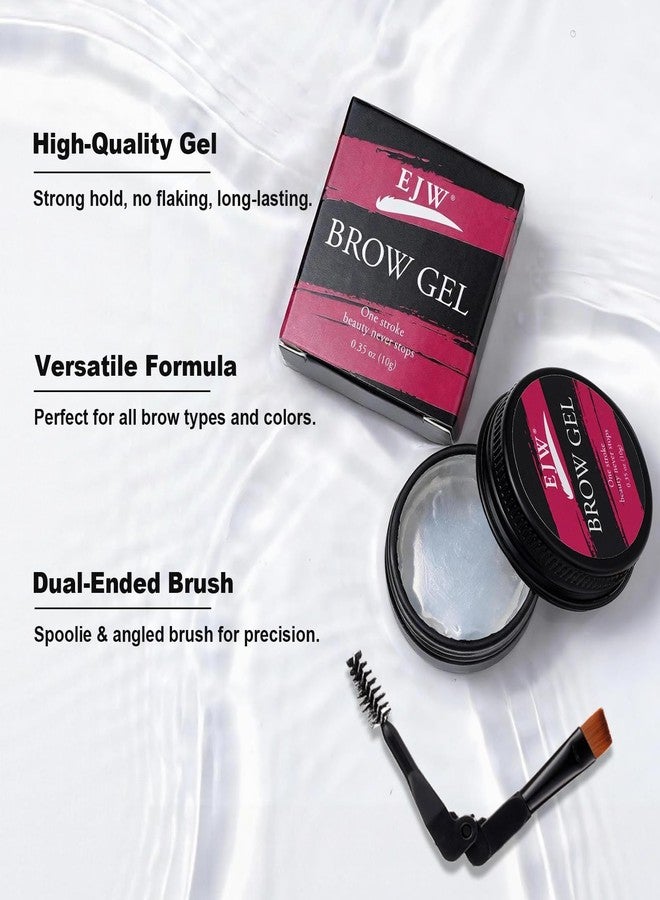 EJW Clear Eyebrow Gel Styling Wax with Dual-Ended Brush, Long Lasting Strong Hold Brow Glue for Fluffy Feathered Look, Transparent Waterproof Brow Soap Lamination Gel, Non-Flaky & Quick Drying - Image 4