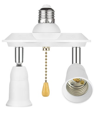 Pull Chain Light Fixture Light Socket Adapter, 2 in 1 E26/E27 Splitter Socket Adapter, 360 Degree Adjustable and 180 Degree Bendable, Pull Chain Light Socket Adapter Converter Splitter - pzsku/ZC407DDE1822613008387Z/45/_/1704275297/76dfb8d8-c66b-4961-be1e-0e6c32a2c1e5