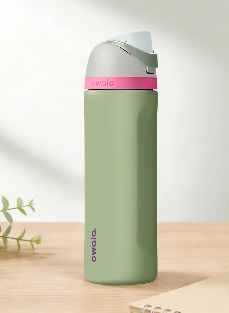 Owala FreeSip Insulated Stainless Steel Water Bottle With Straw For Sports Travel And School BPA Free Sports Water Bottle(Dark Green 24OZ) - Image 1