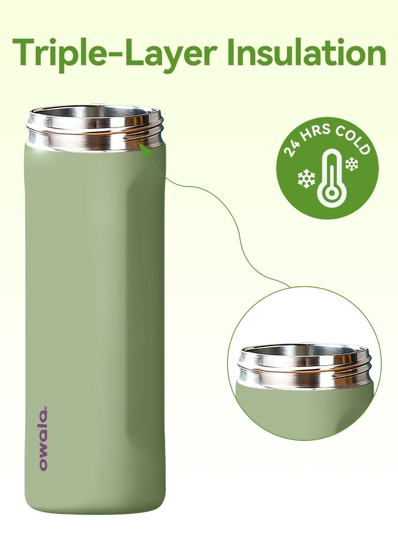 Owala FreeSip Insulated Stainless Steel Water Bottle With Straw For Sports Travel And School BPA Free Sports Water Bottle(Dark Green 24OZ) - Image 4