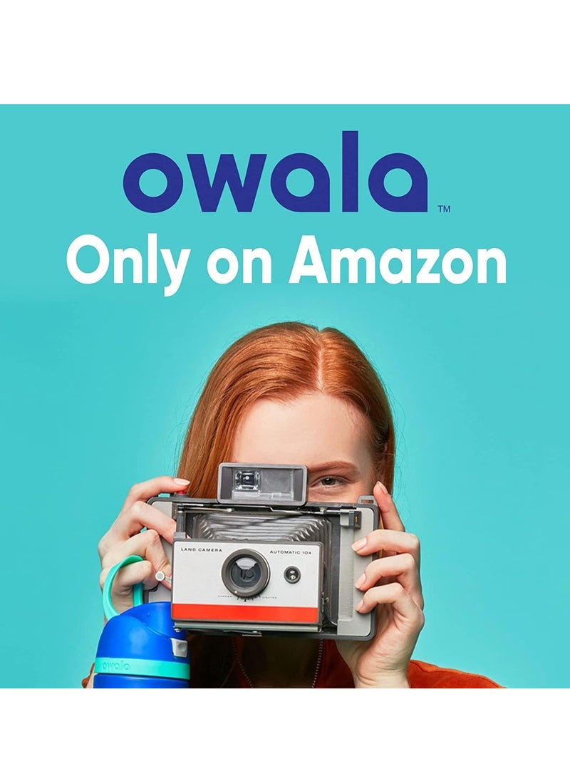 Owala - FreeSip Insulated Stainless Steel Water Bottle With Straw For Sports Travel And School BPA Free Sports Water Bottle(Dark Green 24OZ) - Image 1