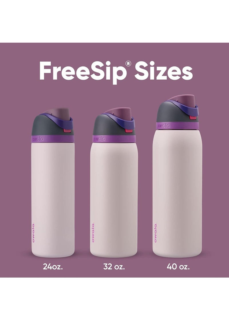 Owala - FreeSip Insulated Stainless Steel Water Bottle With Straw For Sports Travel And School BPA Free Sports Water Bottle(Dark Green 24OZ) - Image 1
