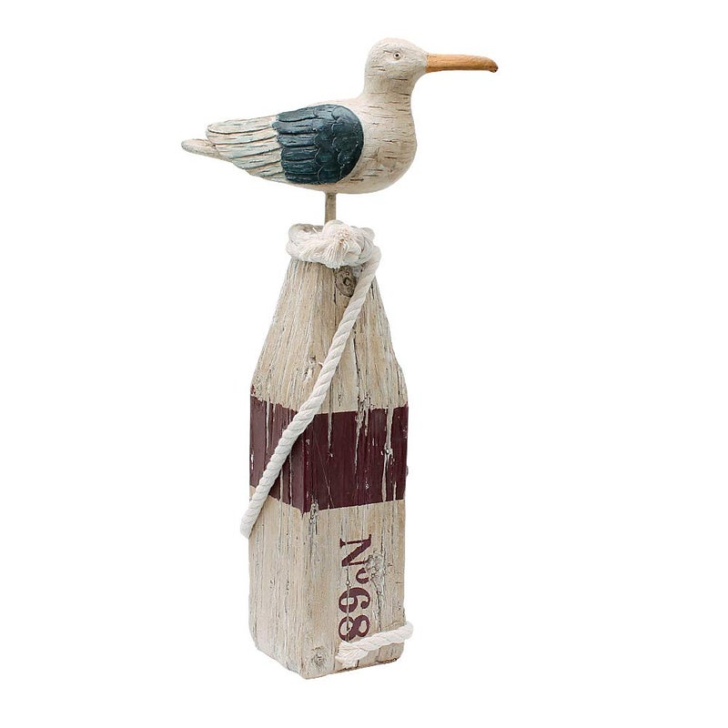 WHY Decor Seagull Figurine Sea Bird Statue Coastal Bird Figurines for Garden Resin Seagull Decor Seabird Decoration Birds Sculptures Yard Outdoor Indoor Nautical Decor Ocean Beach Home 155 Inch