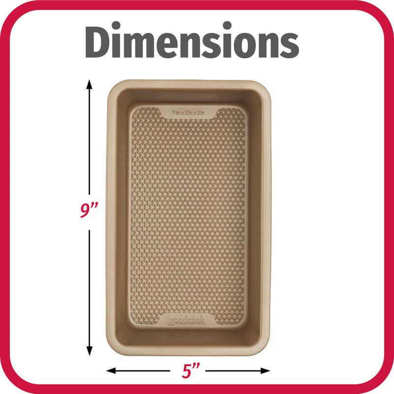 GoodCook BestBake Nonstick Textured Carbon Steel Loaf Pan, 9" x 5", Bronze - Image 4